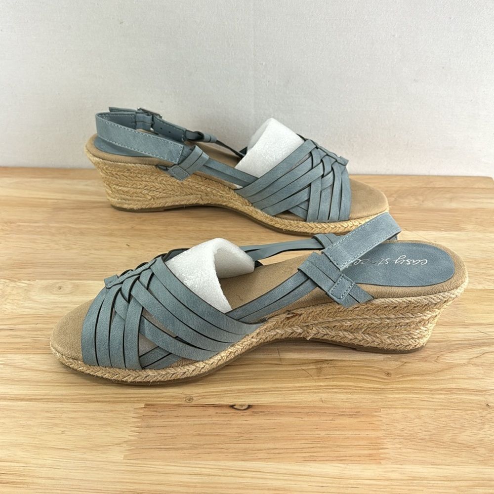 Easy Street Ora Espadrille Sandals- Denim Blue- Size 10 M- NWOB - Picture 5 of 8